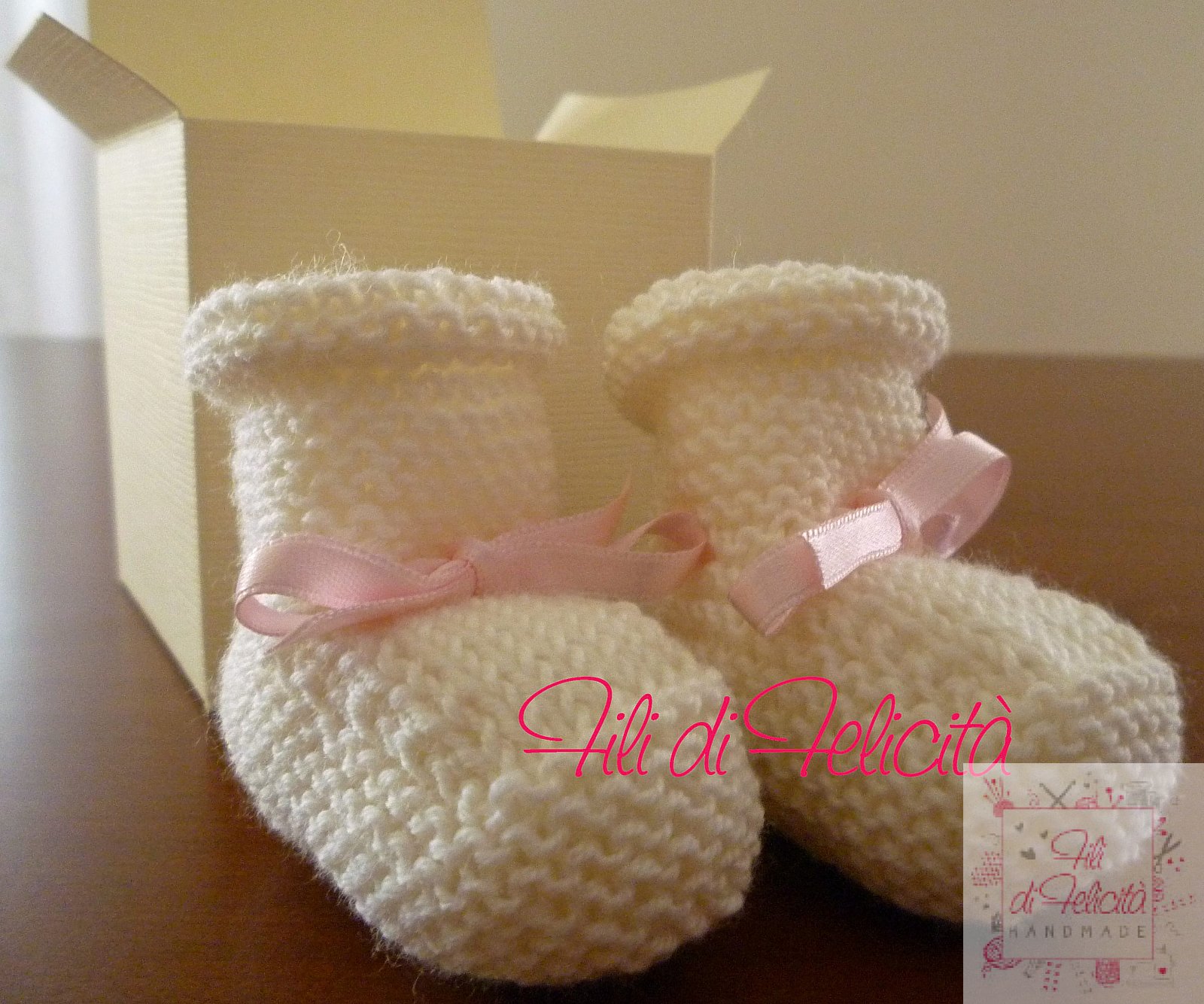 Scarpine neonata - Lavori a maglia
