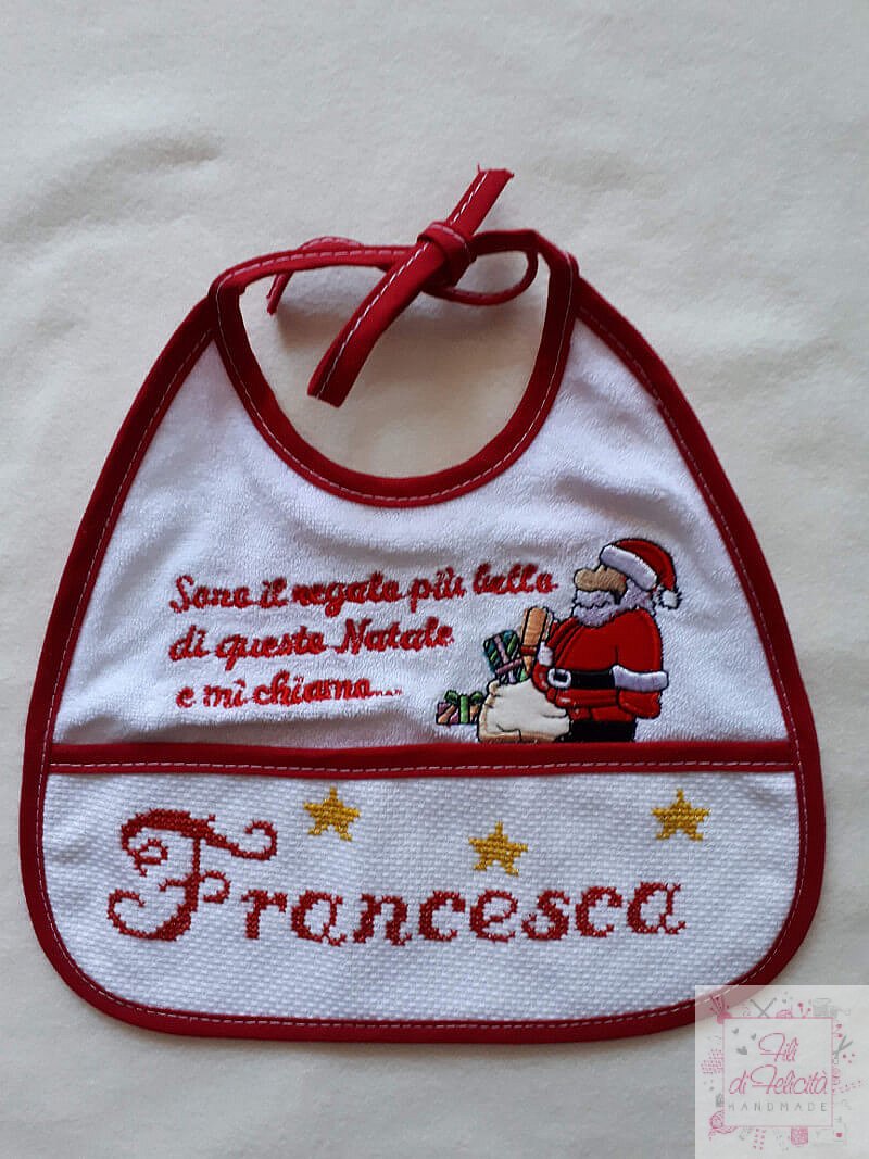 Bavaglino primo Natale Francesca - Il Santo Natale