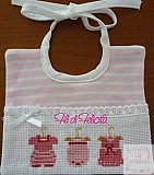 Bavaglino abitini versione bimba - Bavaglini punto croce