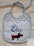 Bavaglino con cane bassotto - Bavaglini punto croce