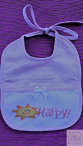 Bavaglino happy con sole - Bavaglini punto croce