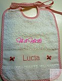 Bavaglino Lucia con farfalline - Bavaglini punto croce