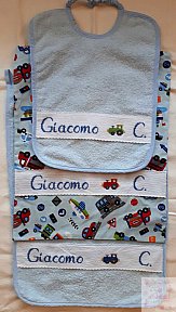 Corredino Giacomo con trattori - Corredino asilo punto croce