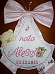 E' nata Alessia con orsetto fizzy moon - Fiocchi nascita punto croce