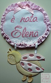 E' nata Elena - Fiocchi nascita punto croce
