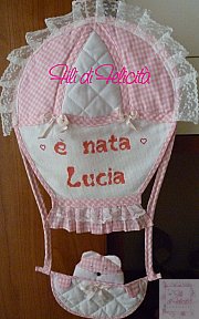 E' nata Lucia - Fiocchi nascita punto croce