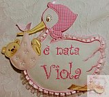 E' nata viola - Fiocchi nascita punto croce