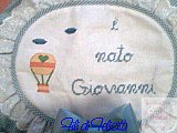 E' nato Giovanni con mongolfiera - Fiocchi nascita punto croce