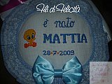 E' nato Mattia con Titty
 - Fiocchi nascita punto croce