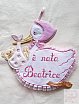 Fiocco nascita è nata Beatrice - Fiocchi nascita punto croce