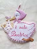 Fiocco nascita è nata Beatrice - Fiocchi nascita punto croce