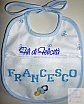 Francesco con ciuccio - Bavaglini punto croce