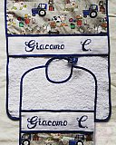 Corredino asilo con fattoria e trattori - Corredino asilo punto croce