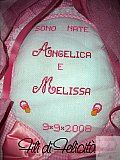 Sono nate Angelica e Melissa - Fiocchi nascita punto croce